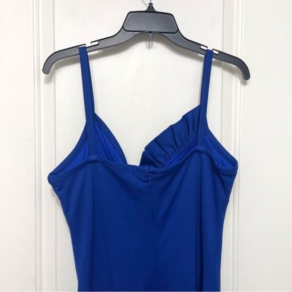 New GUESS Ponte Ruffle Sheath Dress in Royal Blue Size 12 - Picture 8 of 12